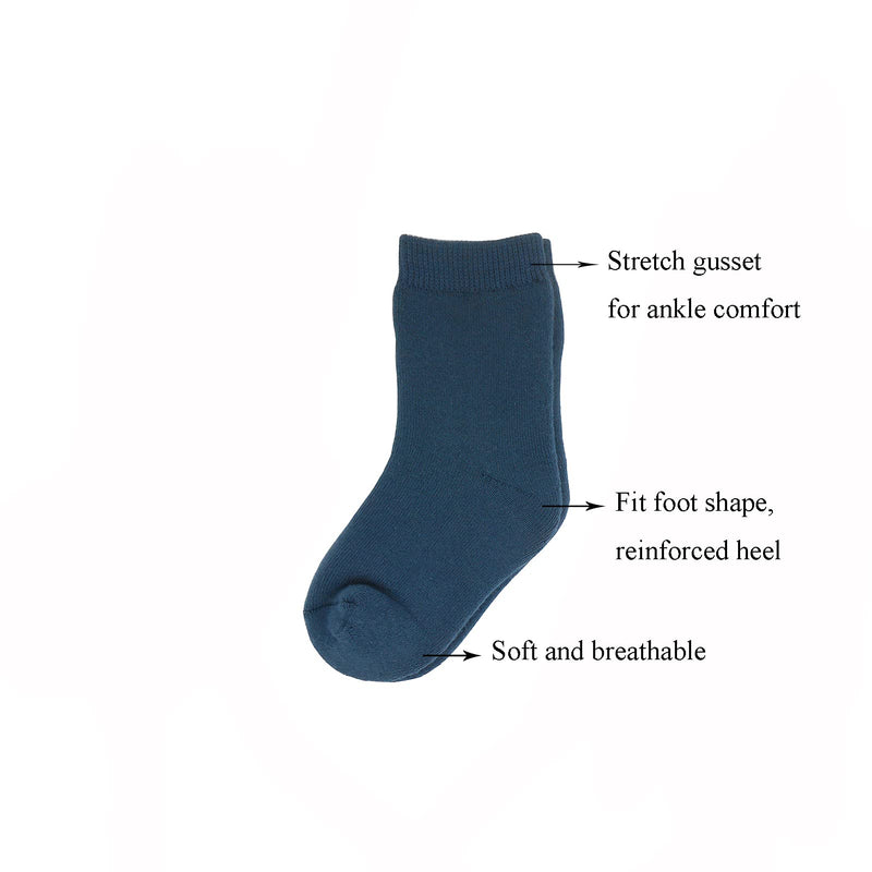 [Australia] - SAYOYO 3 Pairs of Medium and Long Baby Socks Solid Color Newborn Baby Socks Breathable Soft Semi-Terry Socks 3-6 Months Blue Haze 