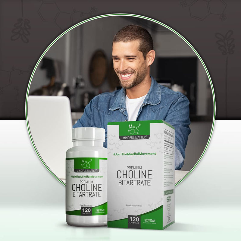 [Australia] - MM Choline Bitartrate Supplement | 120 Choline Vegan Capsules - 700mg per Serving | Non-GMO, Dairy, Gluten & Allergen Free | Manufactured in ISO Licensed Facilities in The UK 