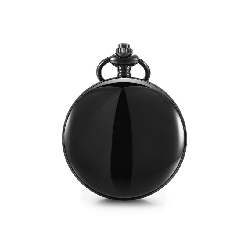 [Australia] - Top Plaza Dad Gifts from Daughter Son Dad Birthday Pocket Watches Black Retro Classic Smooth Vintage Quartz Pocket Watch Fathers Day 