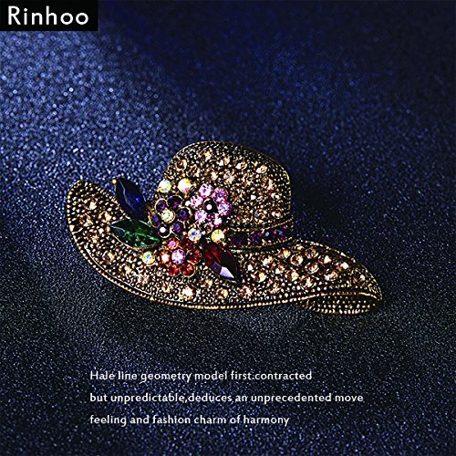 [Australia] - RINHOO Crystal Pearl Initial Brooch Gold Plated Enamel Colorful Letter Alphabet Breastpin Pin Jewelry for GIFTS Hat-1 