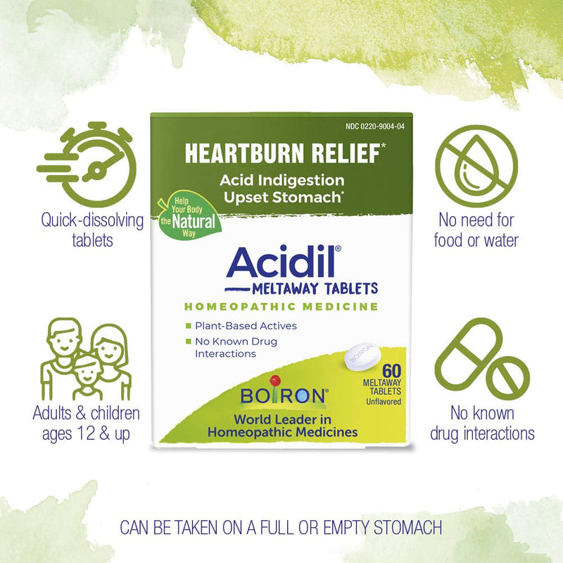 [Australia] - Boiron Acidil Indigestion Medicine for Heartburn and Acid Indigestion 60 Count (Pack of 1) 