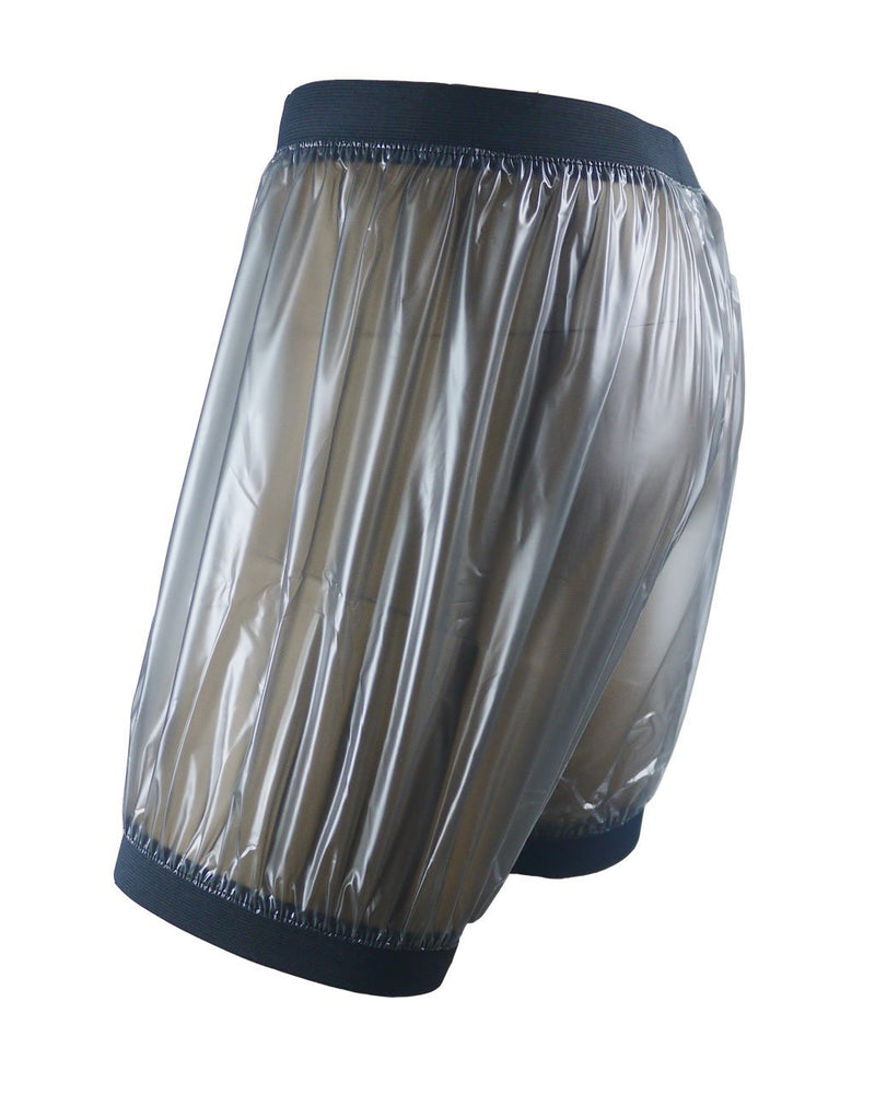 [Australia] - Haian Unisex Adult Incontinence Pull-on Plastic Comfort Pants (Transparent Black, Medium) Transparent Black 