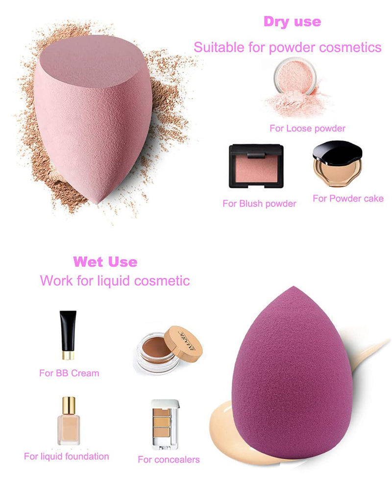 [Australia] - 4 Pcs Makeup Sponge Set, Soft Sponge For Liquid Foundation, Creams, and Powders，Latex Free Wet and Dry Makeup Egg (Pink Series) Pink Series 