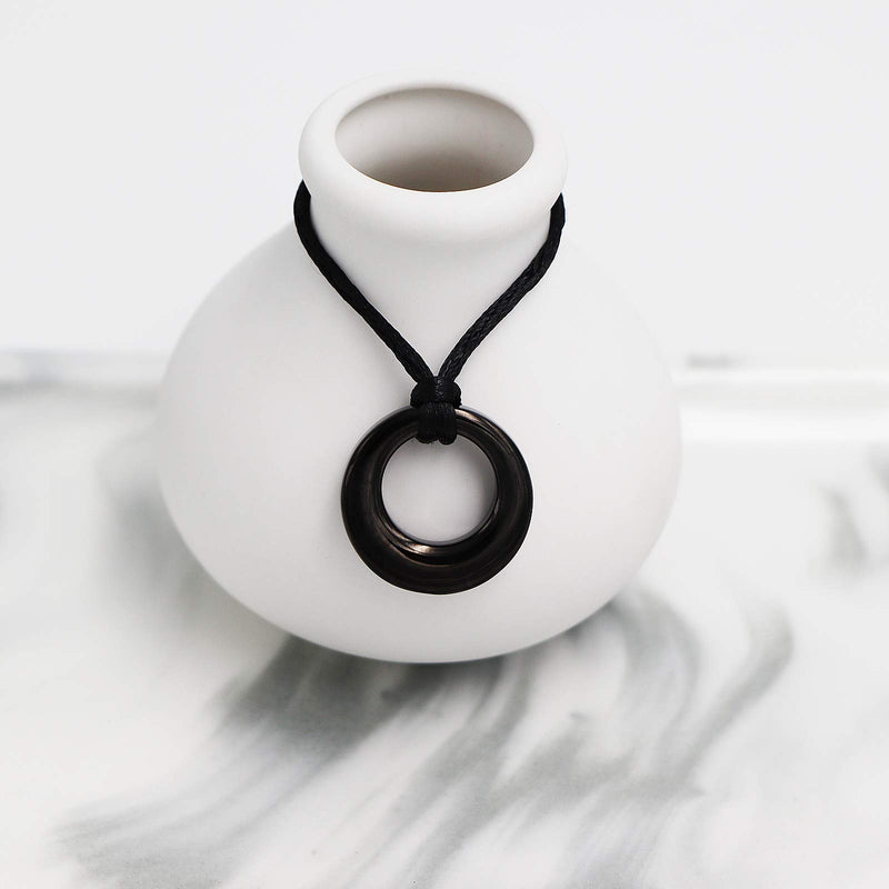 [Australia] - Urn Necklace for Ashes Stainless Steel Circle of Life Eternity Memorial Pendant Locket Keepsake Cremation Jewelry for Men Women Black 