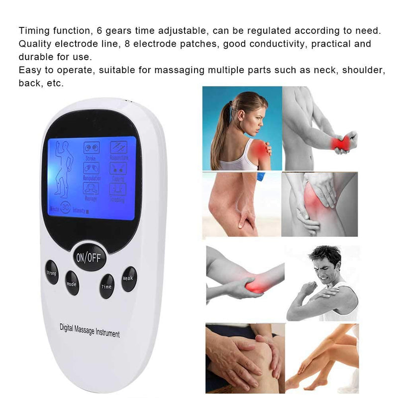 [Australia] - Dual Channel TENS Unit Muscle Stimulator Machine for Pain Relief, Digital Electronic Muscle Stimulator with 6 Massage Modes and 8 Pads Replacement, Tens Massager for Back, Neck, Muscle and Joint Pain 