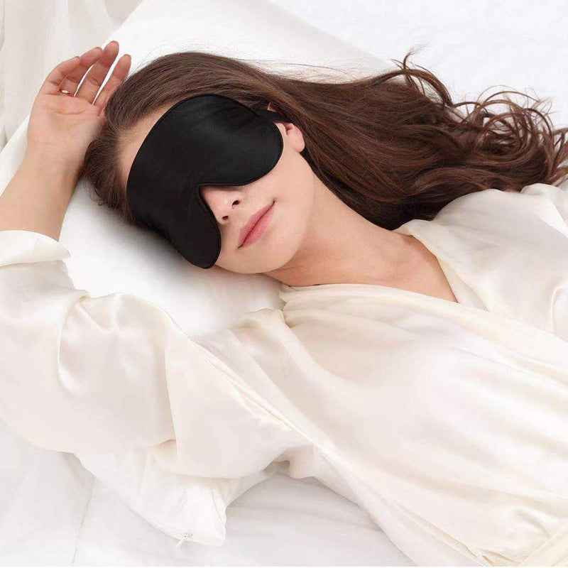 [Australia] - Sleep Masks & Blindfold，Super-Smooth Eye mask for Sleeping，Suitable for Travel, nap, Night Sleep,for Men Women Children Sleeping mask (Black) 0#black 