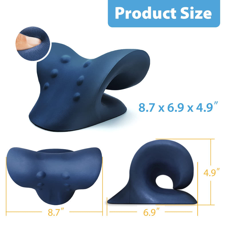 [Australia] - Neck Stretcher,Neck Cloud,Neck Cloud - Cervical Traction Device,Neck Pain Relief,Neck Traction,Neck Flexi,Neck Pain Relief Pillow - Dark Blue 