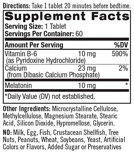 [Australia] - Natrol Melatonin Advanced Sleep Tablets with Vitamin B6, Helps You Fall Asleep Faster, Stay Asleep Longer, 2-Layer Controlled Release, 100% Drug-Free, 10mg, 60 Count Time Released 60 Count (Pack of 1) 