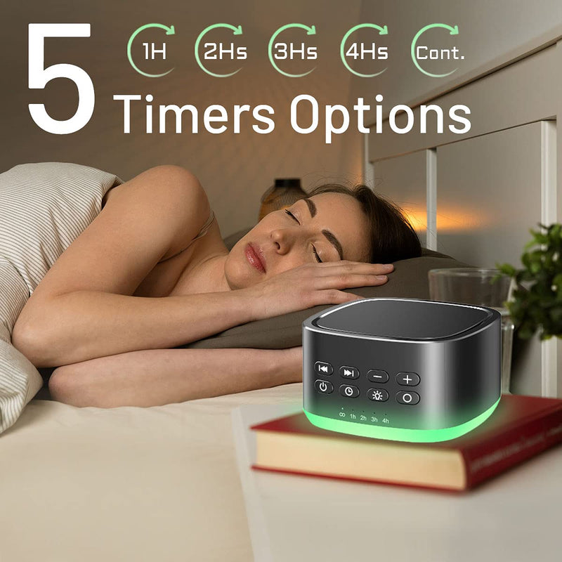 [Australia] - Magicteam White Noise Machine 10 Colors Lights and 25 Soothing Sounds Sleep Sound Machine with 5 Timers with Memory Feature Portable Sound Machine for Baby Adults. 
