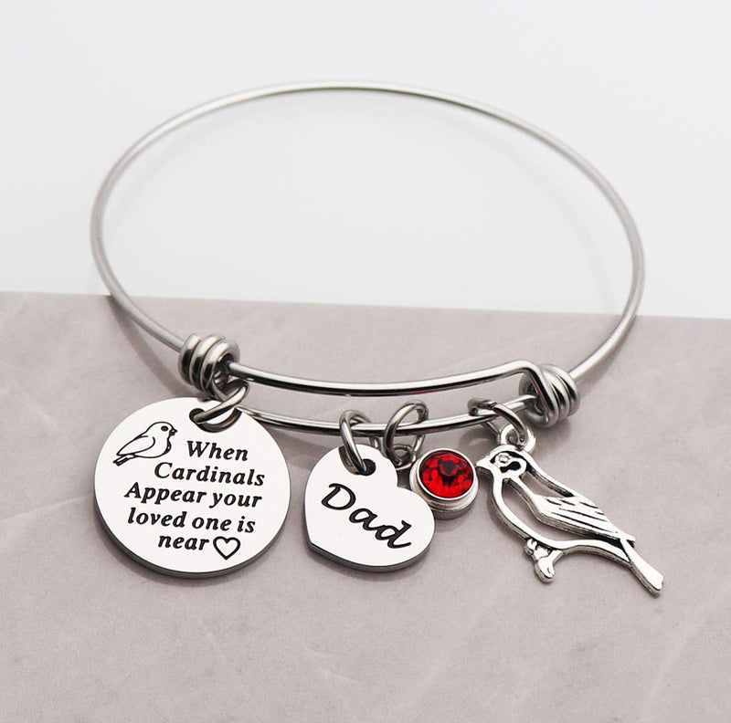 [Australia] - Asqunpin Cardinal Memorial Bracelet When Cardinals Appear A Loved One is Near Charm Bangle Sympathy Gift Family Loss Remembrance Dad Memorial Bracelet 