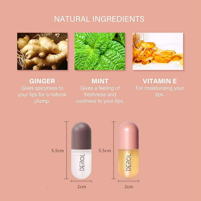 [Australia] - Lip Plumper Set,Natural Lip Plumper and Lip Care Serum,Lip Enhancer for Fuller,Lip Filler Can Make The Lips Fuller Beautiful,Hydrating & Reduce Fine Lines,Day & Night(2PCS) 