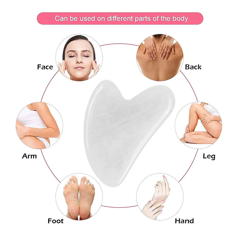 [Australia] - Gua Sha Facial Tools, Jade Gua Sha Stones Massage Scraping for Physical Therapy and SPA Acupuncture Therapy Used for Face, Eyes, Neck and Body (White) White 