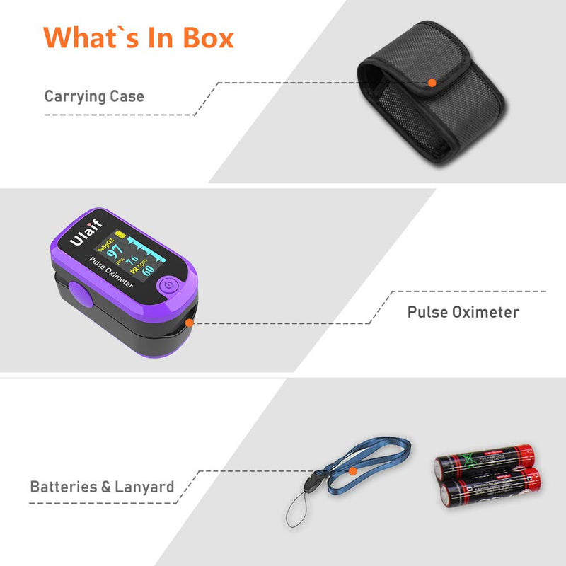 [Australia] - Finger Pulse Oximeter Fingertip, Portable Blood Oxygen Saturation Monitor for Heart Rate and SpO2 Level, Pulse Ox,Oximetro, O2 Monitor Finger for Oxygen,(Purple) 