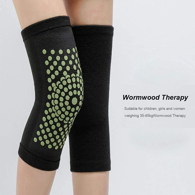 [Australia] - Self-Heating Kneepad Warm Pads Knee Compression Sleeves Knee Brace Support Heated Knee Massager Pad Knee Wrap Arthritis Pain Relief Health Care Knee Protection Winter Thermal Leg Warmers for Women Men black 