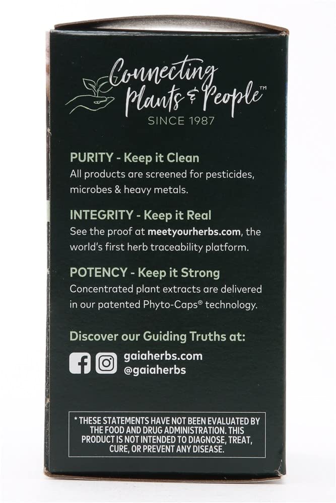 [Australia] - Gaia Herbs Mighty Lungs - Lung Support Supplement to Help Maintain Overall Lung & Respiratory Health* - With Mullein, Plantain, Schisandra & Elecampane - 60 Vegan Liquid Phyto-Capsules (20-Day Supply) 