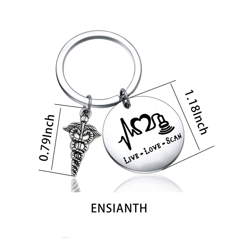 [Australia] - ENSIANTH Sonographer Gift Live Love Scan Keychain Ultrasound Tech Jewelry Radiologist Gift Sonographer Keychain 