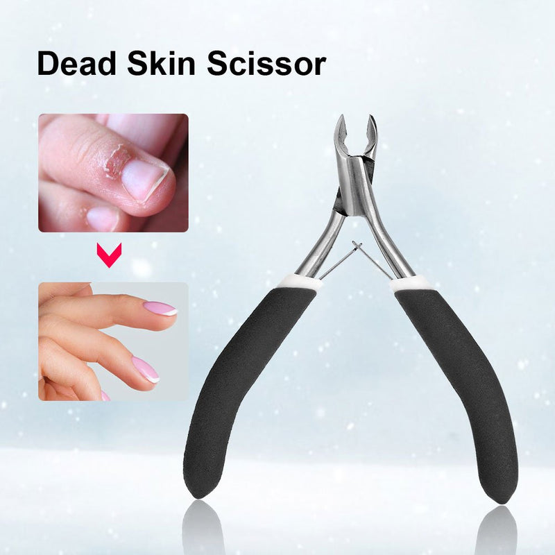[Australia] - Nail Cuticle Nipper Stainless Steel Dead Skin Scissor Nail Clipper Manicure Tool for Home Nail Salon (Black) Black 