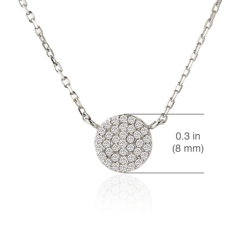 [Australia] - A+O Friendship Necklace - CZ Pave Necklace in Gold, Rose Gold, Sterling Silver 8 MM - Silver 