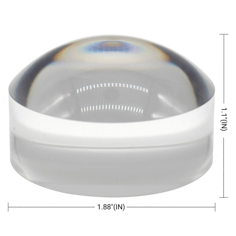 [Australia] - Sanung 8X Dome Magnifying Glass Hands-Free High Definition Round High Transparent Acrylic Optical Magnifier Reading Aid Paperweight Half Ball Lens Magnifier for Reading Books Map Newspapers 