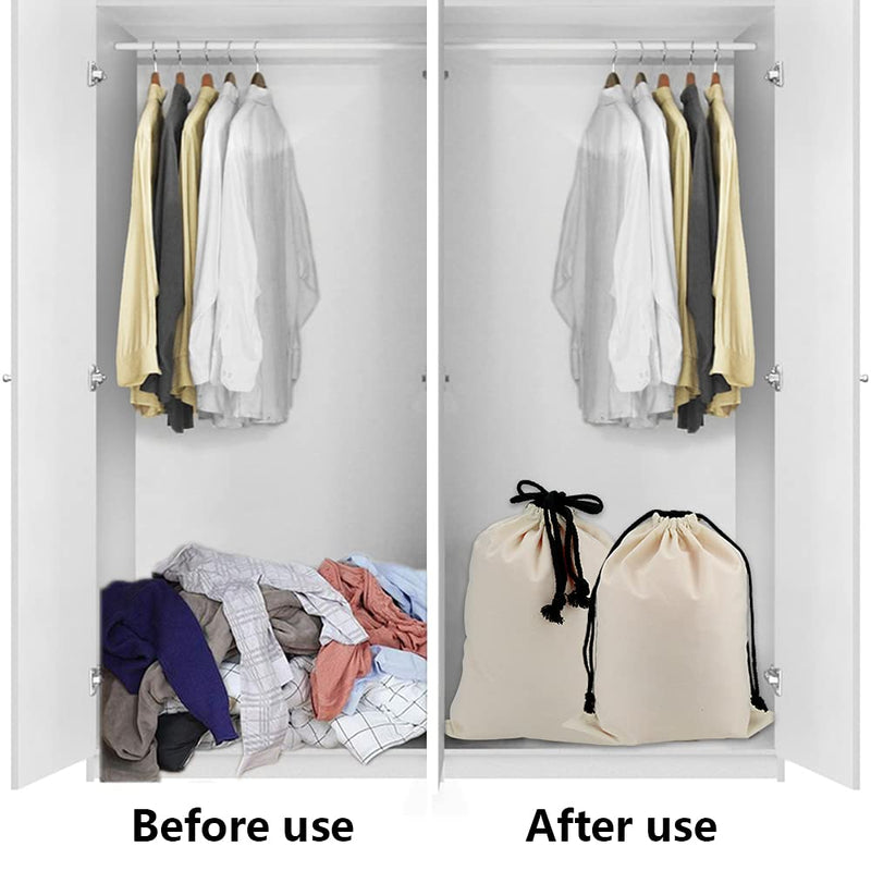 [Australia] - Set of 6 Cotton Travel Portable Shoes Storage Bags Organizer with Drawstring 6PCS S Size 15 x 11.5 inches (38 x 29cm) 