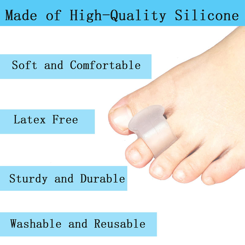 [Australia] - MENOCADY Pack of 12 Gel Toe Separator, (1/4" Thick) Big Toe Spacers, Single Loop Toe Spreader for Bunions, Overlapping Toe, Corrector and Spacer (Clear) 