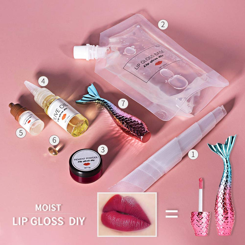 [Australia] - Reddhoon DIY Lip Gloss Making Kit, Make Your Own Lip Gloss, Lip Gloss Base Oil Material with Lip Polish Tube, Powder Pigment, Olive Oil and Other Tools, Handmade Lip Gloss (01# Moisturizing) 01# Moisturizing 