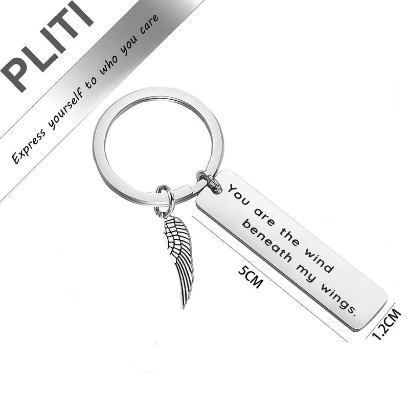 [Australia] - PLITI Graduation Thank You Gifts Mom Appreciation Gifts Mom Dad Keychain You are the Wind Beneath My Wings Achievement Gift Graduation Gift for Teacher Appreciation Gift You are Wind Key 