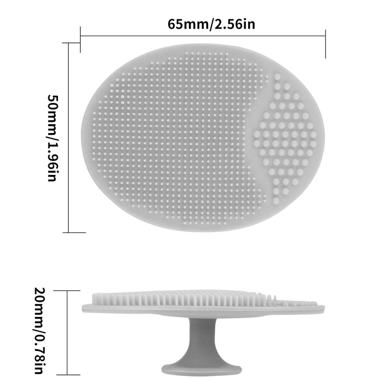 [Australia] - Silicone Face Scrubbers Exfoliator Brush-Facial Cleansing Brush Blackhead Scrubber Exfoliating Brush-Facial Cleansing Pads Precision Pore Cleansing Pad Acne Removing Face Brush-2 Pack, Grey and White Grey+White; 2 Pack 