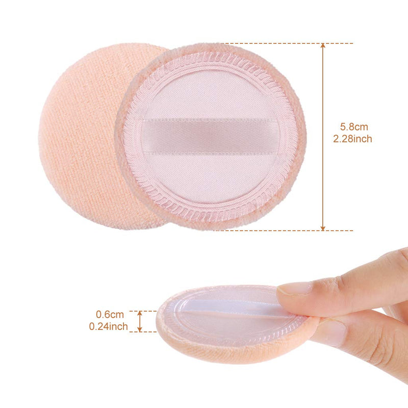 [Australia] - 5x Powder Puff, Applicator Cotton Round Makeup Powder Sponge, Air Cushion Puff with Ribbon, Face Powder Puffs for Loose and Foundation,3.15 inch (Orange) Orange 