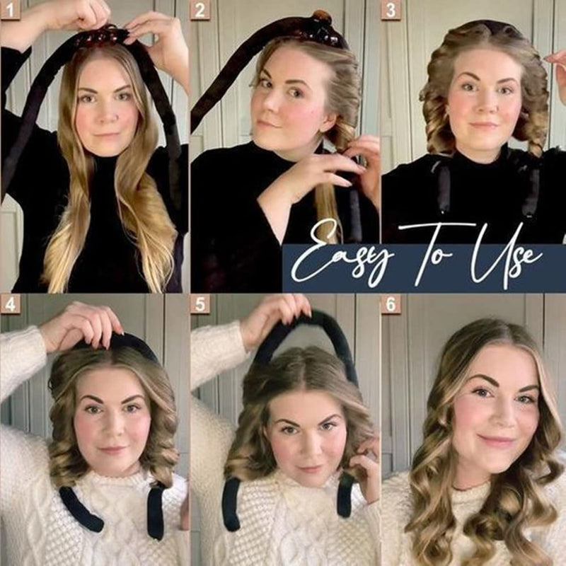 [Australia] - Upgrade Heatless Curling Rod Headband,Heatless Hair Curling Set,No Heat Wave Hair Curlers ,Soft Silk Ribbon Sleeping Hair Rollers Wave Curls Lazy Curler Set DIY Hair Styling Tools(Blue) BLUE 