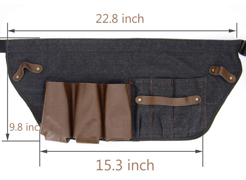 [Australia] - Hair Stylist Tool Belt, Salon Hairdresser Barber Hair Tool Belt Bag-Denim Fabricas and Real Leather 