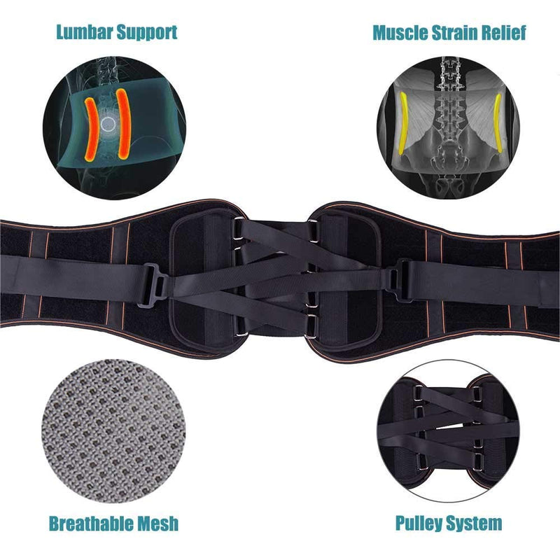 [Australia] - King of Kings Lower Back Brace Pain Relief with Pulley System - Lumbar Support Belt for Women and Men - Adjustable Waist Straps for Sciatica, Spinal Stenosis, Scoliosis or Herniated Disc - Medium Medium (Pack of 1) 