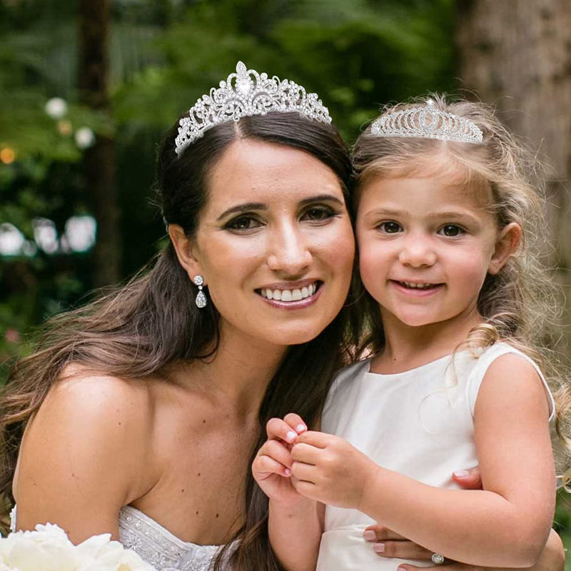 [Australia] - Tiaras and Crowns,Vofler 2 Pack Crystal Silver Tiara Headpiece Rhinestone Hair Jewelry for Women Ladies Little Girl Bridal Princess Queen Birthday Wedding Pageant Prom Halloween Costume Party w/ Combs One Size (Pack of 2) 