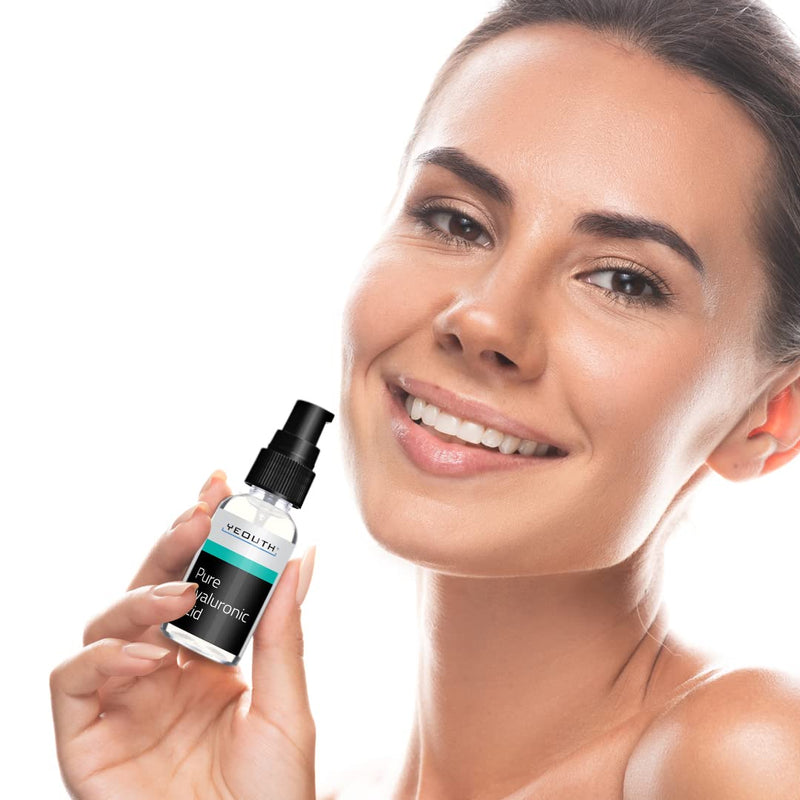 [Australia] - Hyaluronic Acid Serum for Face by YEOUTH - 100% Pure Clinical Strength Anti Aging Formula! Holds 1,000 Times Its Own Weight in Water, Plumps and Hydrates Skin, All Natural Moisturizer (2oz) 59 ml (Pack of 1) 