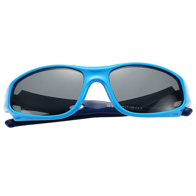 [Australia] - Pro Acme TR90 Unbreakable Polarized Sports Sunglasses for Kids Boys and Girls Baby Blue 57 Millimeters 