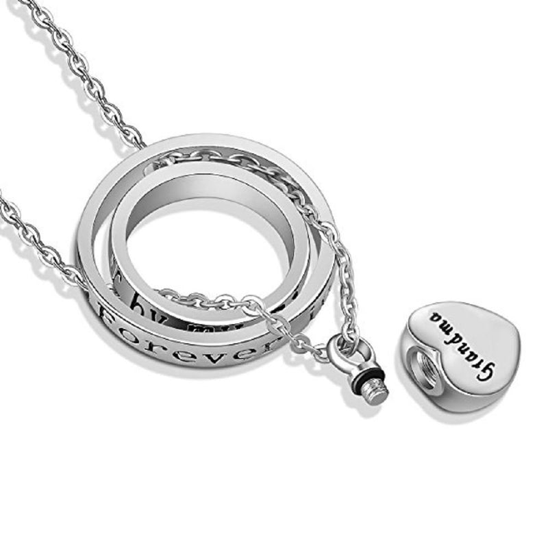 [Australia] - MEMORIALU Urn Ashes Necklace for No Longer by My Side Forever in My Heart Memorial Cremation Jewelry Grandma 