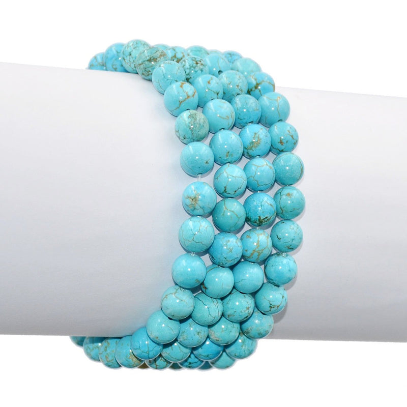 [Australia] - AD Beads Natural Gemstone Round Beads Stretch Bracelet Healing Reiki 8mm Blue 