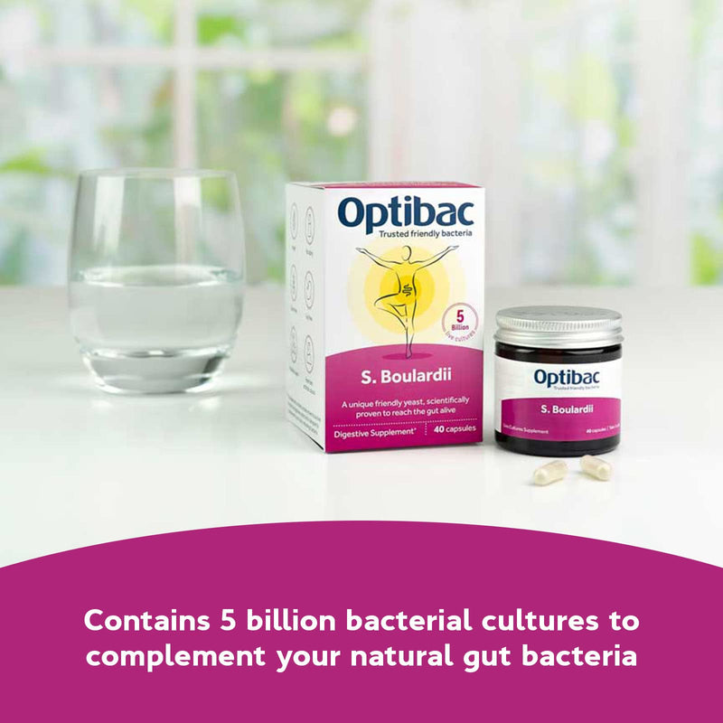[Australia] - Optibac Probiotics Saccharomyces Boulardii - Vegan Scientifically Proven Digestive Supplement, 5 Billion CFU - 16 Capsules 16 Count (Pack of 1) 