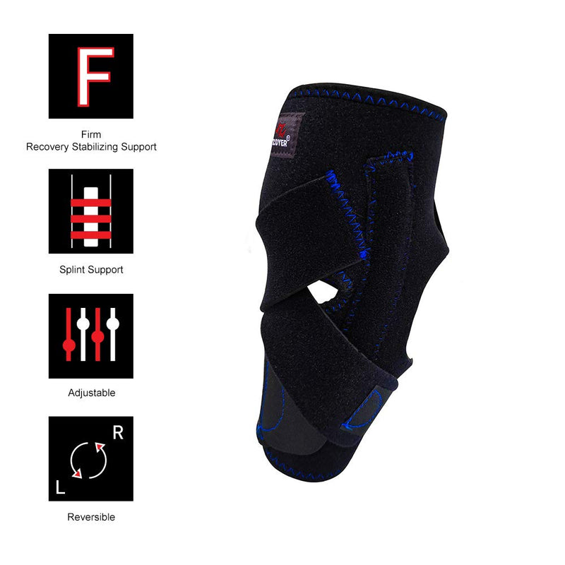 [Australia] - ZOYER USA Recovery Ankle Brace w/ Dual Spring Stabilizers for Men and Women, Breathable Neoprene, Open-Heel, Adjustable, Splint Flexion Resistance, Joint Stress Reduction & Rehabilitation (S/M) Small/Medium (Pack of 1) 