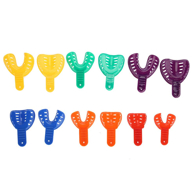 [Australia] - 12pcs/Set Dental Impression Trays, Mouth Trays, Dental Trays, Generic Dental Plastic Teeth Brace Plastic Teeth Holder Tooth Support Teeth Brace Tools for Teeth Support 