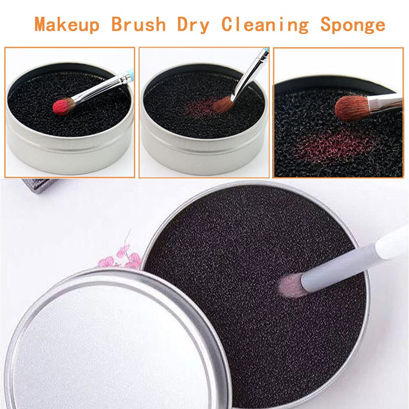 [Australia] - 2PCS Makeup Brush Cleaner Box Makeup Brush Cleaner Sponge Dry Makeup Brush Quick Cleaner Sponge for Home Office Travel 