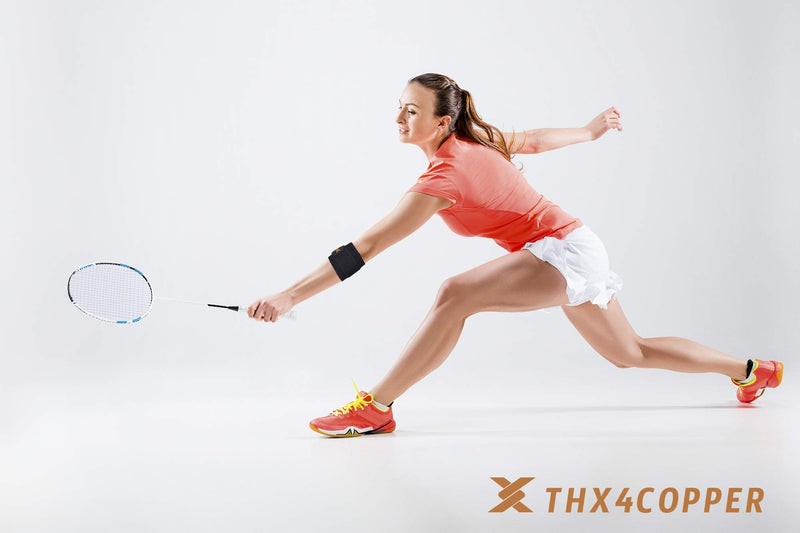 [Australia] - Thx4COPPER Infused Adjustable Compression Tennis and Golfers Elbow Support Brace, with Pad for Muscle and Joint Pain Relief, Tendinitis,Carpal Tunnel Syndrome Small (Pack of 1) 