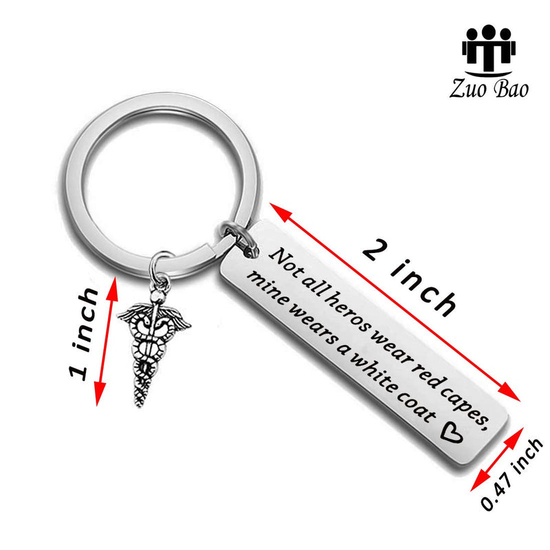[Australia] - Doctor Gift Pharmacist Gift Dentist Gift White Coat Ceremony PA Gift 1st White Coat Gift Not All Heros Wear Red Capes Mine Wears A White Coat Keychain 