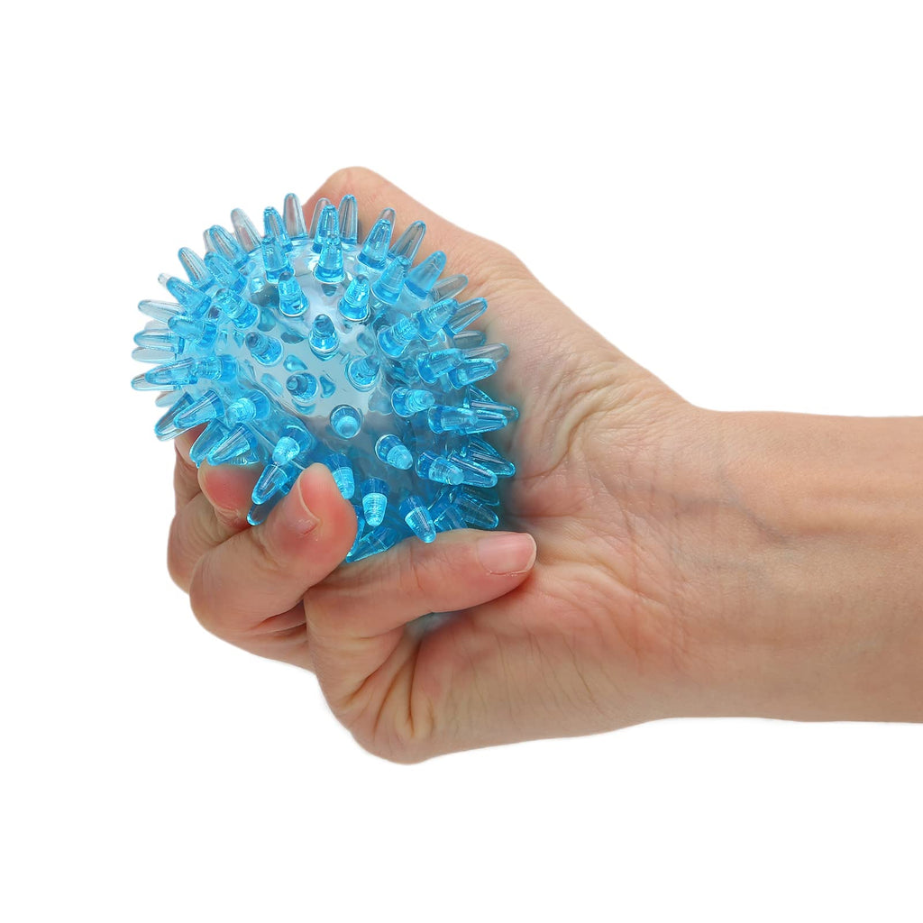 [Australia] - Spiky Ball, Soft Transparent Massage Ball Spiky Ball Hollow Strength Recovery Exercise Stress Relief Massage Ball for Hand Wrist, Foot, Back, Muscles(6CM) 6CM 