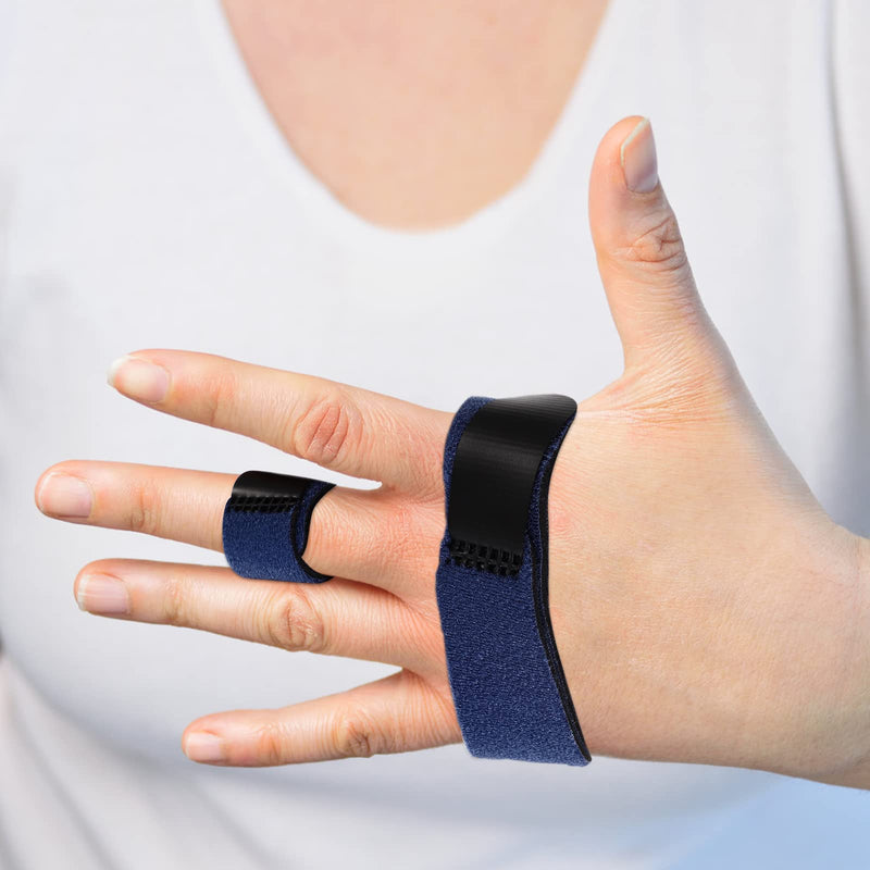[Australia] - Trigger Finger Splint Brass Knuckle Brace Finger Protectors Hands Adjustable Full Finger Splints, Middle Finger Support - Tendon Release Pain Relief Blue 