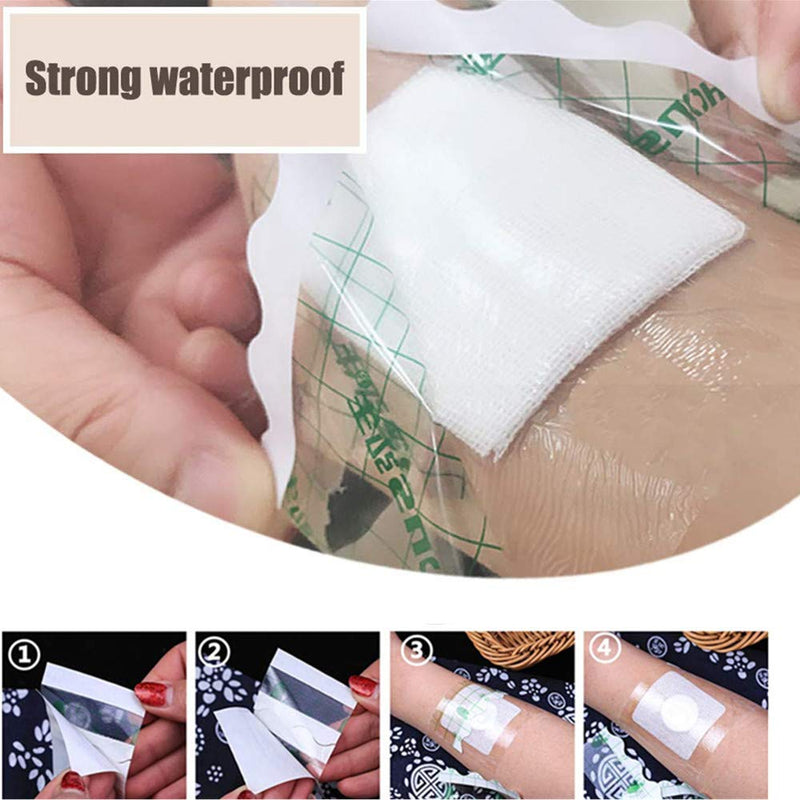 [Australia] - 50 Pcs Waterproof Transparent Adhesive, Wound Dressing Tape Fixer Plaster Stretch Fixation Tape Tattoo Aftercare Bandage （10cmX12cm） 