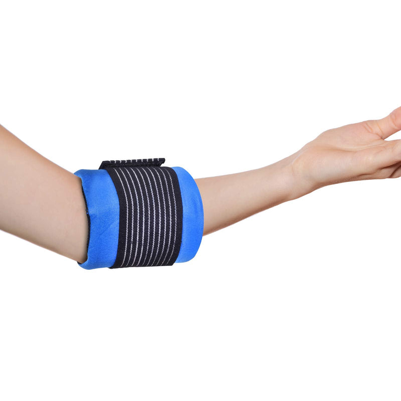[Australia] - Tanness Reusable Gel Ice Pack for Sports Injury | Hot and Cold Compress Wrap with Adjustable Fleece Pouch | Flexible First Aid Pad for Knee, Ankle, Back Pain Relief Faster Recovery (Single) 