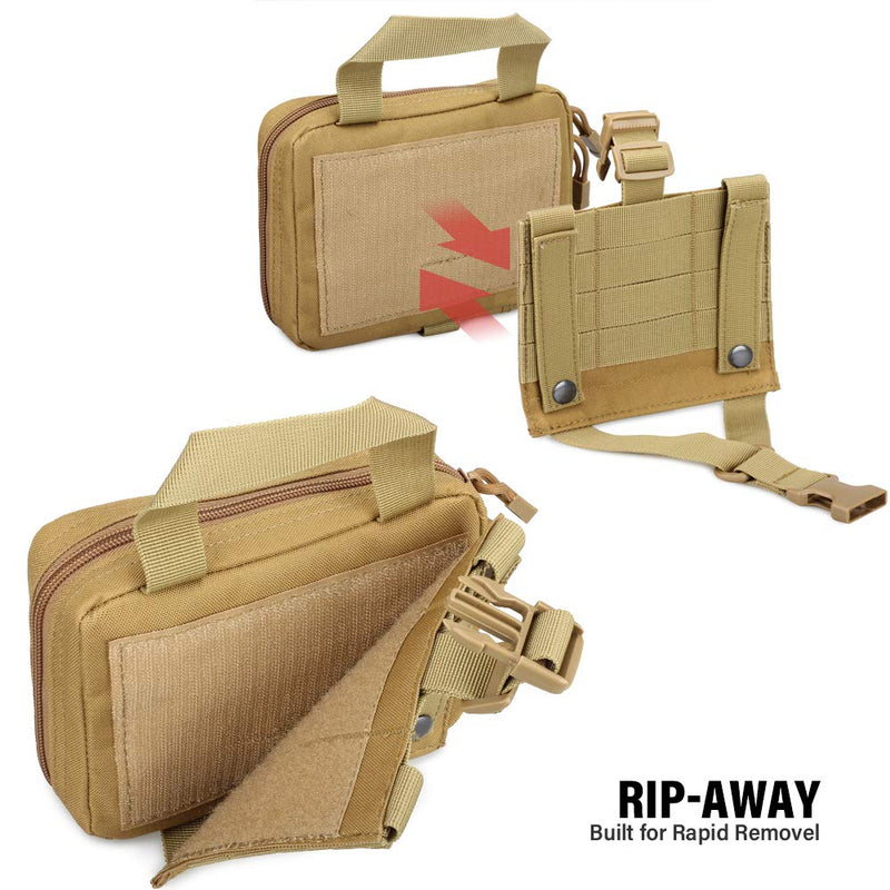 [Australia] - LIVANS Tactical EMT Pouch, Rip Away Molle Medical Pouches IFAK Tear-Away First Aid Kit Emergency Survival Bag for Travel Outdoor Hiking Khaki 