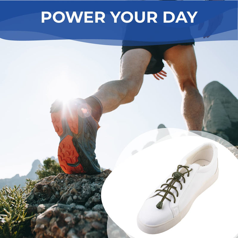 [Australia] - EVEREST FITNESS Elastic Laces Sports No Tie Shoe Laces Adjustable With Quick Release Fasteners For Kids, Adults, Running, Cycling & Exercise Army Green 