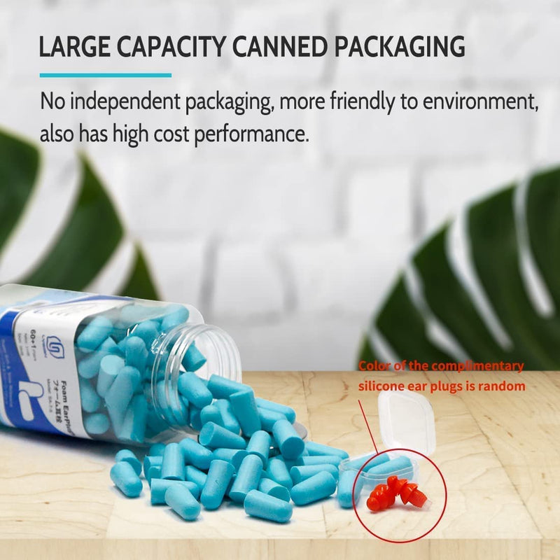 [Australia] - Lysian Ultra Soft Foam Earplugs 60 Pairs, 38dB SNR Ear Plugs for Sleeping, Travel, Shooting (Lake Blue) Lake Blue 